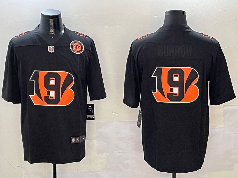 Men Cincinnati Bengals #9 Burrow Black 2024 Nike Limited NFL Jersey style 0104->kansas city chiefs->NFL Jersey